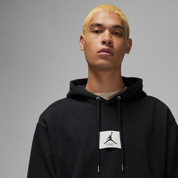 Air Jordan 1 3 4 Essentials Flight Hoodie Fleece Men's S Black White DQ7338-010 - Picture 11 of 16